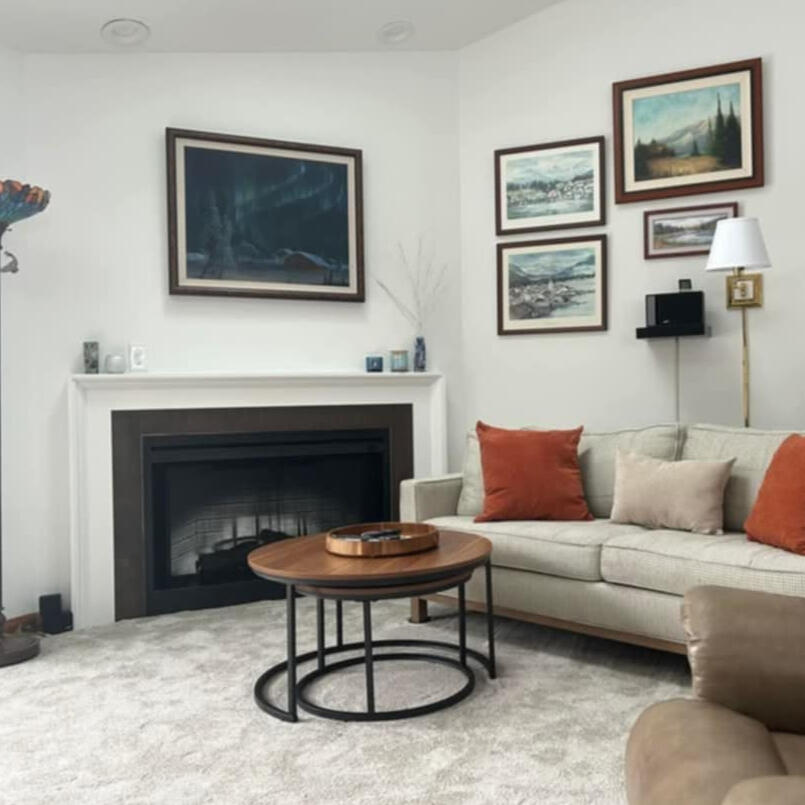 Living room fireplace renovation